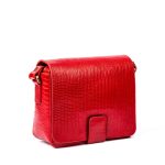 کیف دوشی زنانه چرم طبیعی دتار (طرح لیزارد - رنگ قرمز) - تصویر 5