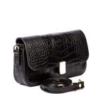 کیف دوشی/کراس‌بادی زنانه چرم طبیعی دتار (طرح کروکو - رنگ مشکی) - تصویر 4