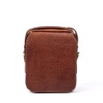 کیف دوشی چرم طبیعی دتار (طرح فلوتر - رنگ عسلی) - تصویر 3