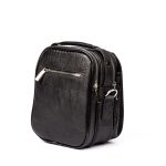 کیف دوشی چرم طبیعی دتار (طرح لیزارد - رنگ مشکی) - تصویر 2