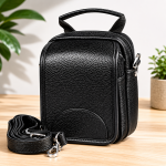 کیف دوشی مردانه چرم طبیعی دتار (طرح فلوتر - رنگ مشکی)
