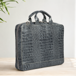 کیف اداری چرم طبیعی دتار (طرح کروکو - رنگ طوسی)